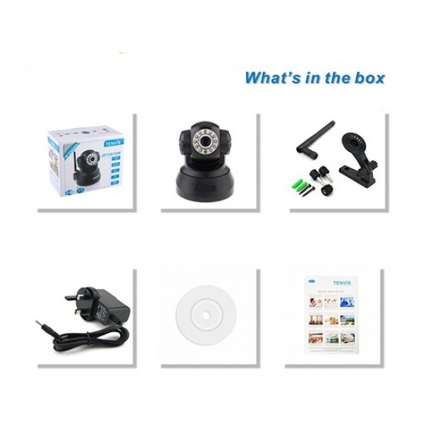 HotItem JPT3815W 1/4" CMOS Sensor MJPEG Series PT Indoor IP Camera with Built-in Microphone and Speaker (Black)