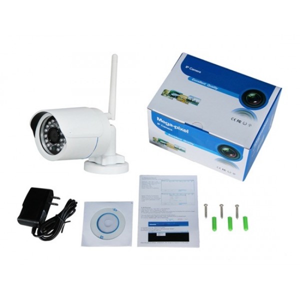 AM-Q6320-WIFI 1.0 Mega Pixel IP66 HD Network Mini WiFi IR-Bullet Camera (White)