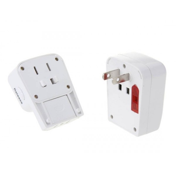 933U AC 3A 250VDC 5V Multifunction USB Adapter Socket (White)