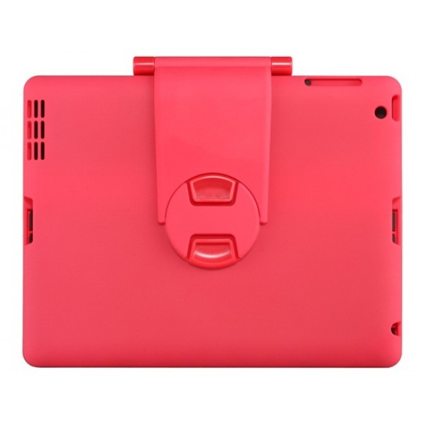 ABS Plastic 360 Degree Rotation Bluetooth Keyboard & Protective Case with Stand for iPad 2/3/4 (Red)