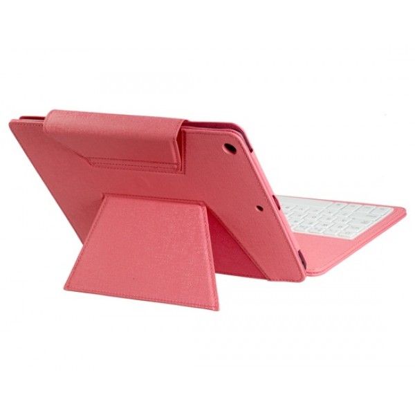 Oracle Pattern Faux Leather Flip Case with Built-in Bluetooth Keyboard for iPad Air (Pink)