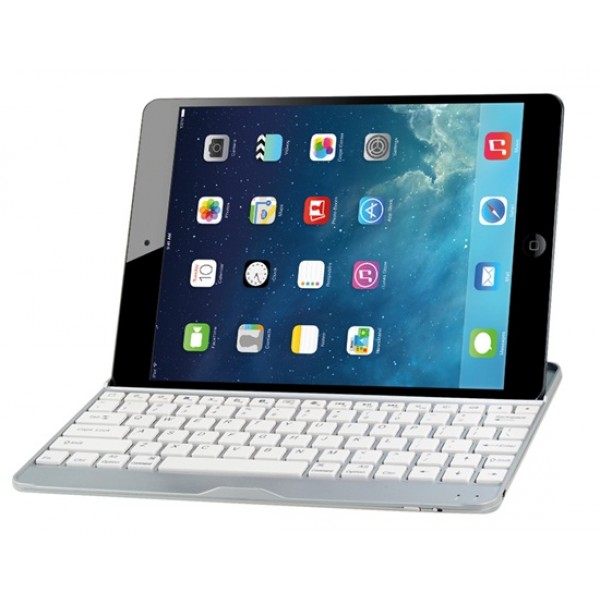 Ultra-Thin Mobile Wireless Bluetooth Aluminium Alloy Keyboard for iPad Air (White)