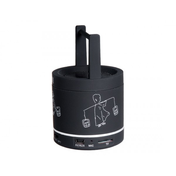 S001 Vintage Bucket Shaped Wireless Bluetooth Speaker with TF Card Reader (Black)