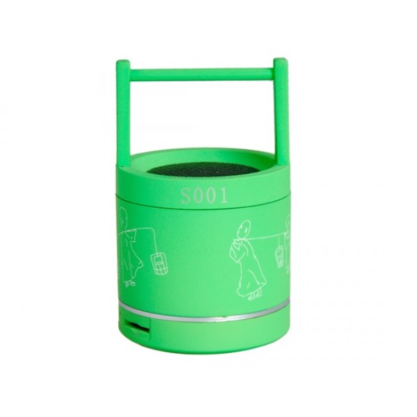 S001 Vintage Bucket Shaped Wireless Bluetooth Speaker with TF Card Reader (Green)