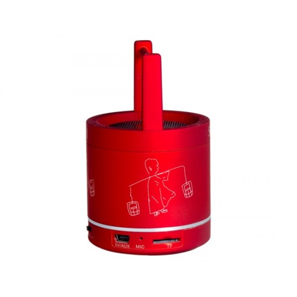 S001 Vintage Bucket Shaped Wireless Bluetooth Speaker with TF Card Reader (Red)