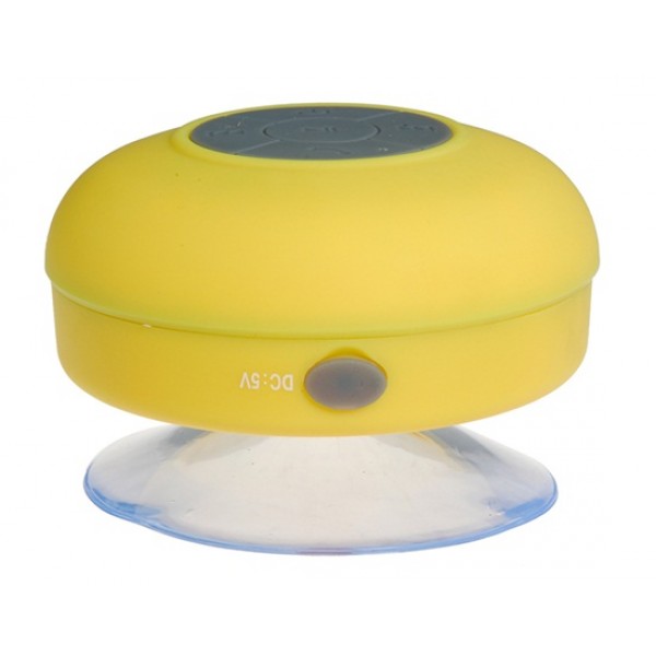 BTS-06 Mini Waterproof Bluetooth v3.0 Shower Speaker with Built-in Microphone & Suction Cup (Yellow)