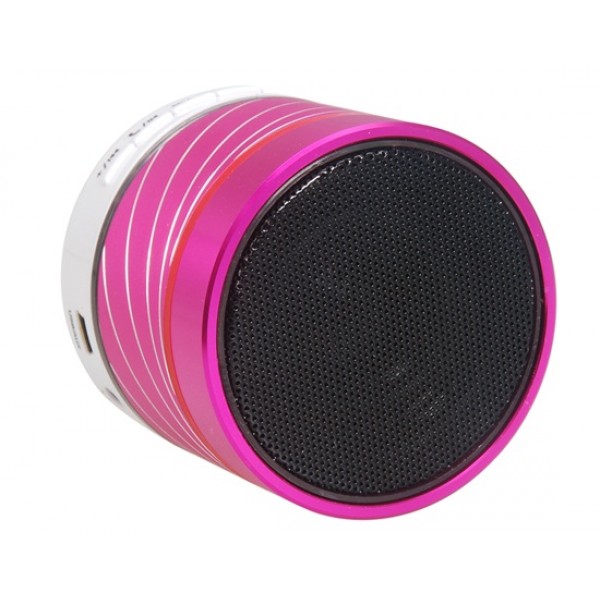 S07U Portable Bluetooth 3.0 Wireless Speaker with Hands-free Call, LED Light & TF Reader/USB Flash Drive (Rose Red)