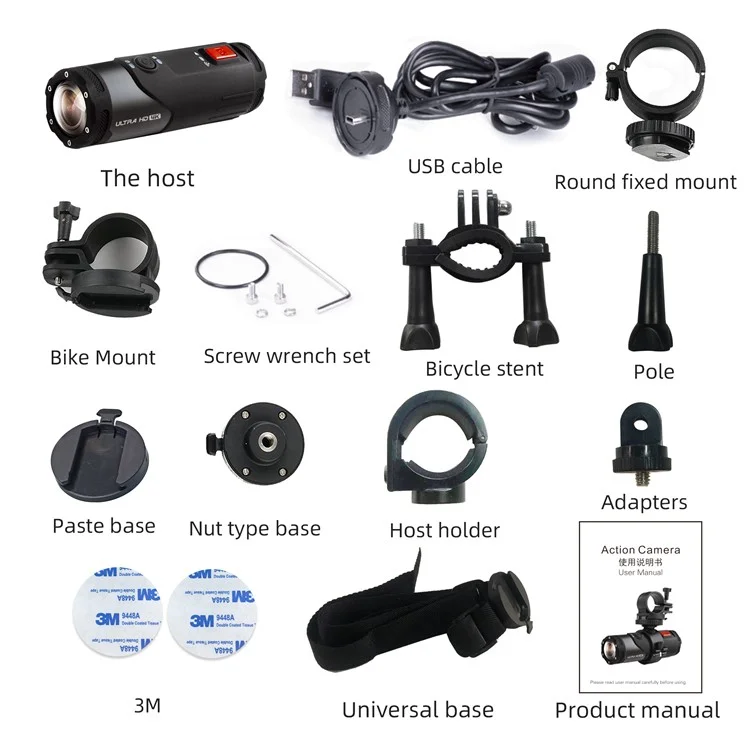 4K HD Camcorder Waterproof Outdoor Sports Camera WiFi Motorcycle Bike Video Recorder Camera