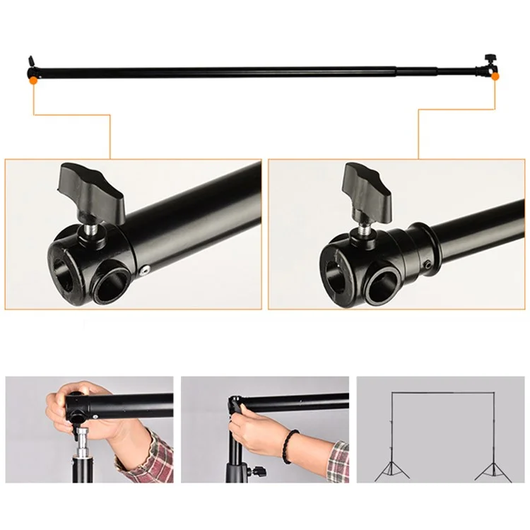 3m 3 Section Telescopic Aluminum Alloy Background Support Cross Arm Crossbar for Background Cloth Frame