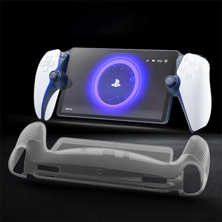 For Sony PS5 Portal Protective Case Ergonomic Grip HD Clear Silicone Cover Protector