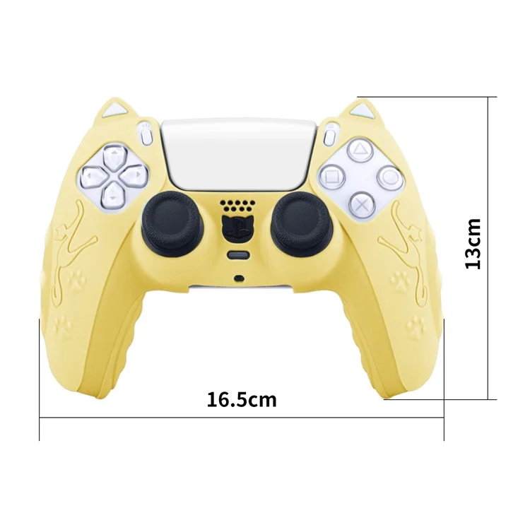 For Sony Playstation 5 Game Console Skin Cover Anti-Slip Silicone Case - Yellow