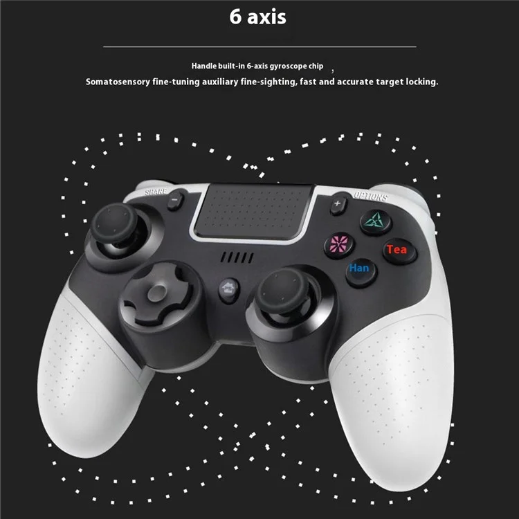 HY-3106 6-Axis Wireless Bluetooth Gaming Controller for Switch, PS4, Android - Black