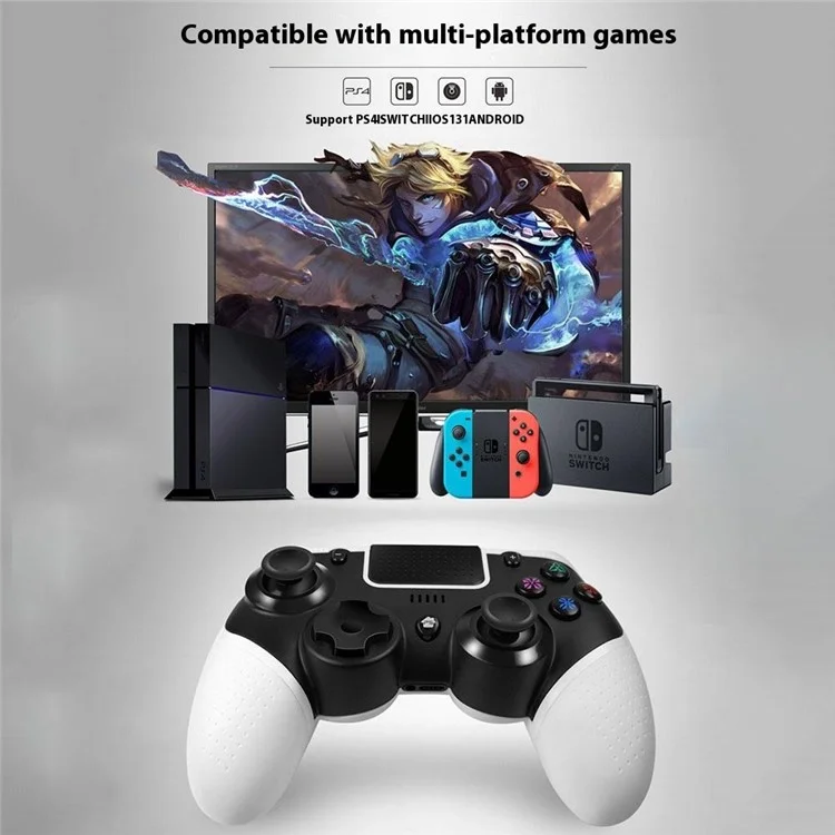 HY-3106 6-Axis Wireless Bluetooth Gaming Controller for Switch, PS4, Android - Black