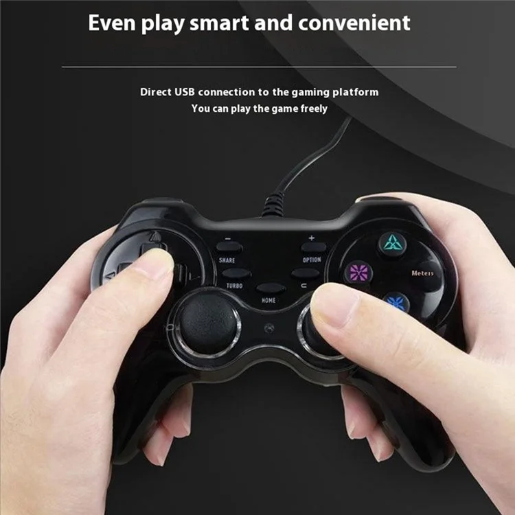 HY-9018 USB Wired Gamepad Six-Axis Gyroscope Dual Vibration Game Controller for PS4 / PS3 / Nintendo Switch / PC / PC360 / Android