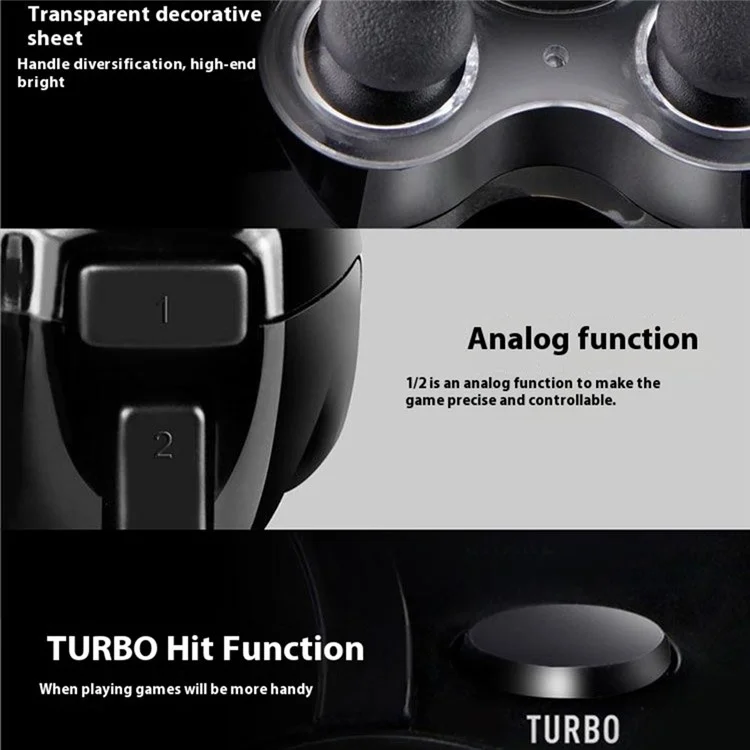 HY-9018 USB Wired Gamepad Six-Axis Gyroscope Dual Vibration Game Controller for PS4 / PS3 / Nintendo Switch / PC / PC360 / Android