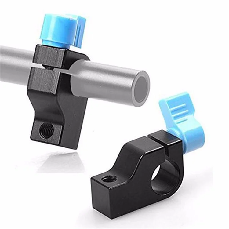 F189 1 / 4" Screw Thread Mount 15mm Rod Clamp Holder for DSLR Camera Rig Rail Magic Arm Support