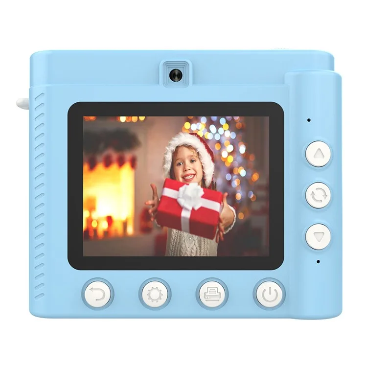 P6 2.8 Inch IPS Screen Kids Instant Print Camera HD Dual Lens Video Recorder Built-In Games - Blue