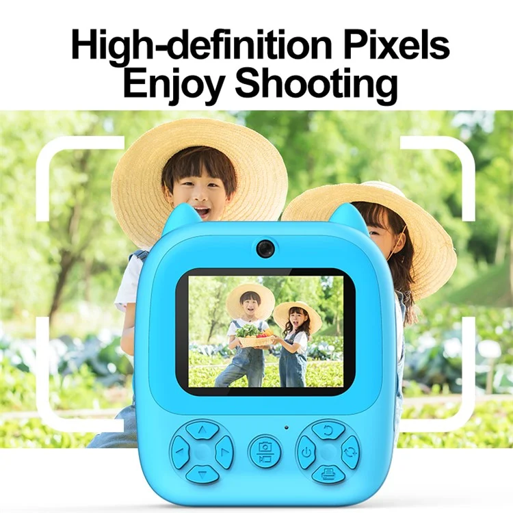 D8 Dual-Lens Children Video Camera Kid's Educational Toy Supporting 128GB Memory Card - Yellow