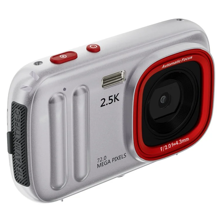 2.5K Digital Camera 72MP 16X Digital Zoom Autofocus Video Vlogging Camera with 2.4 inch Screen - Silver